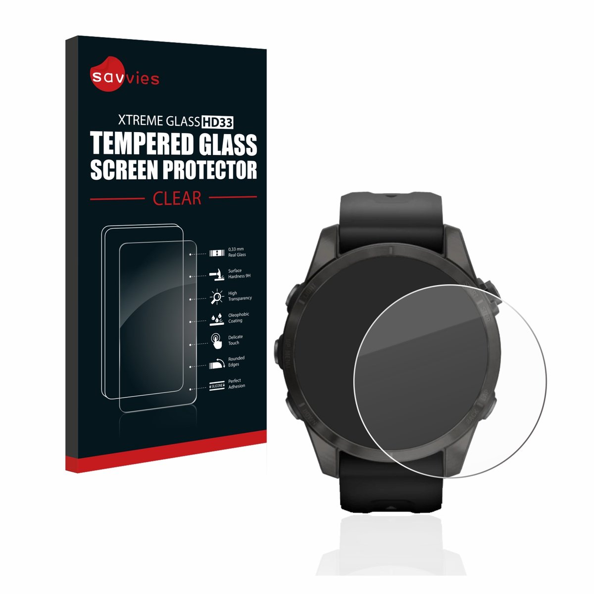 Savvies - Glas Screenprotector voor Garmin Epix Pro (Gen 2) (42 mm) - Gehard Beschermglas 9H