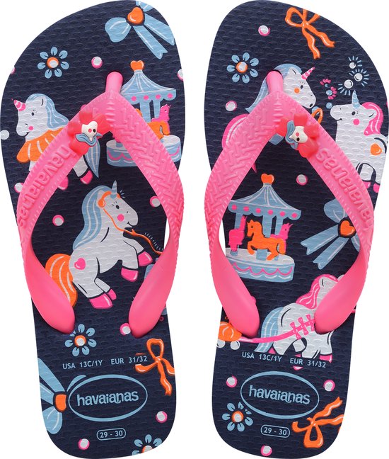 Havaianas HAV. KIDS FANTASY NAVY Bleu/Rose Tongs Fille - bleu marine Bleu/Rose