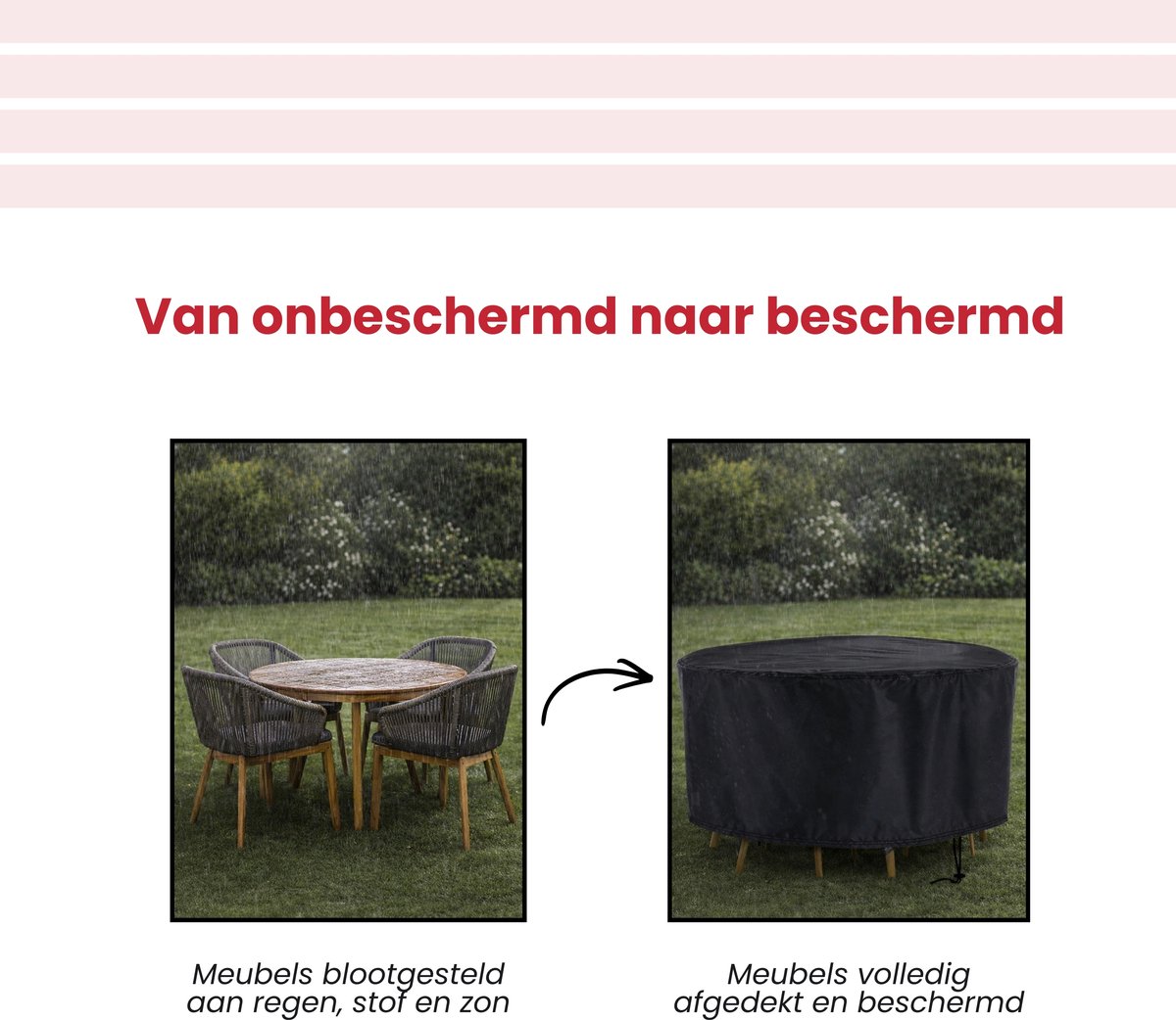 Tuinmeubelhoes Tuinmeubelhoes 180x90 cm Beschermhoes - afbeelding 4