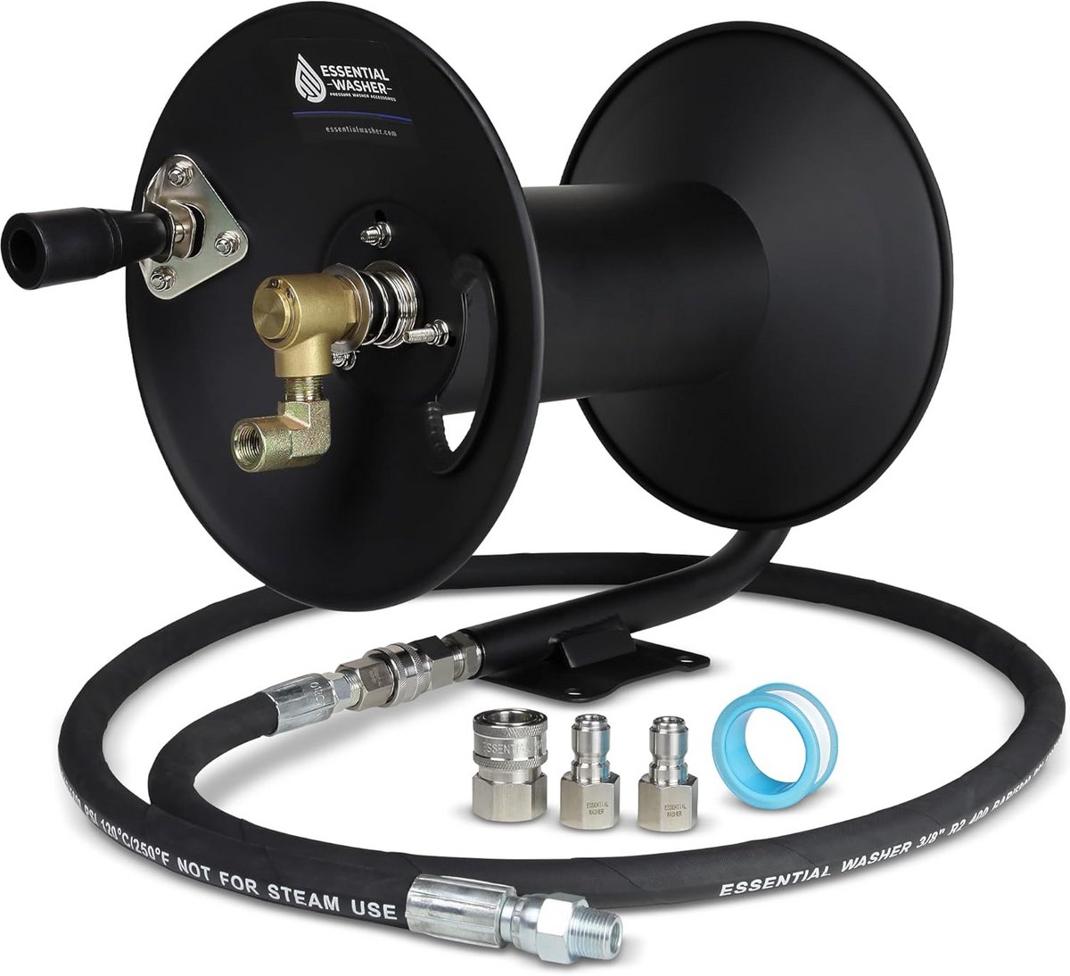 Hogedrukreiniger Slanghaspel 100 ft - 4000 PSI - Geschikt voor 3/8 inch Slang - Inclusief Extra Accessoires