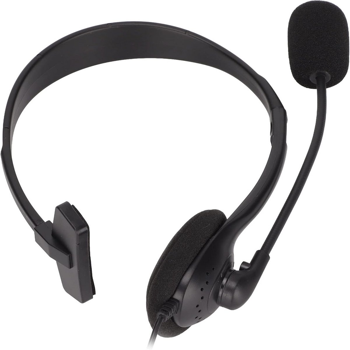 Headset met Microfoon 3,5mm Stekker Ruisonderdrukking Single Ear Klantenservice voor Computers - Zwart