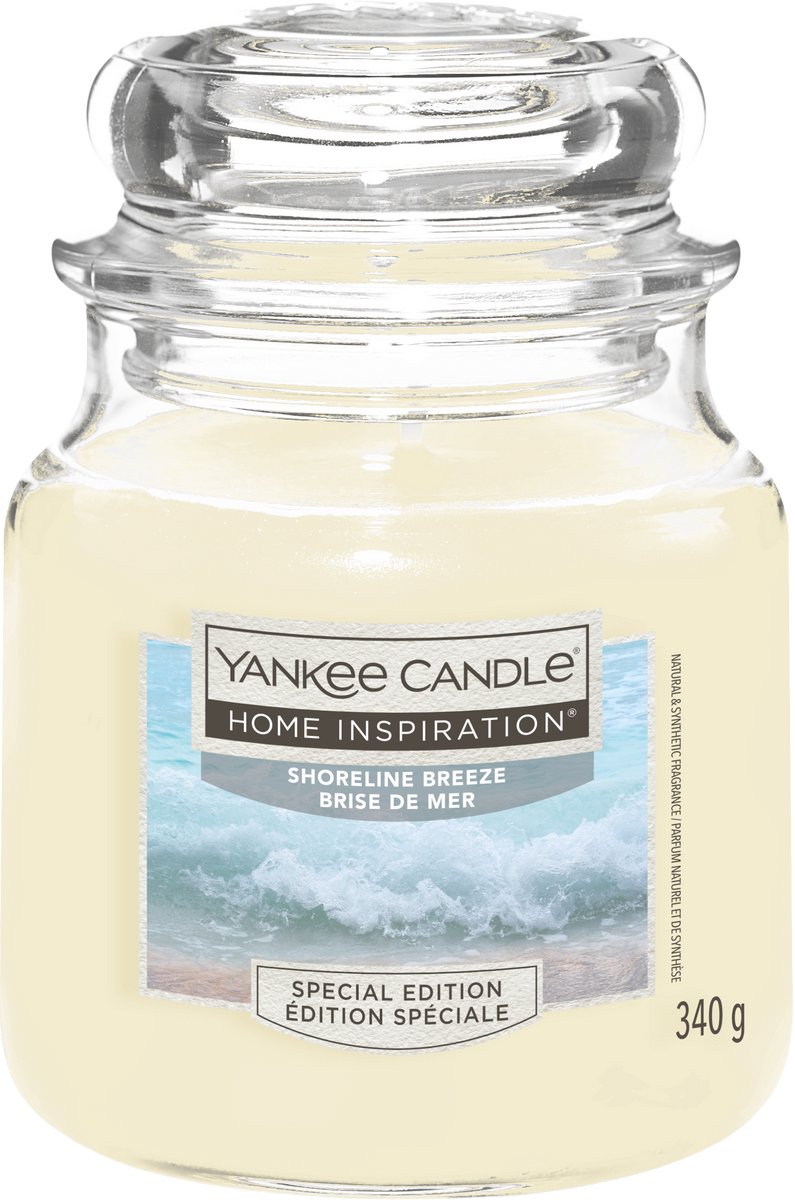 Yankee Candle Home Inspiration - Shoreline Breeze Medium Jar - tot 75 branduren Crème