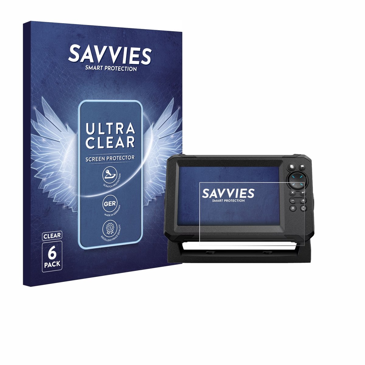 Savvies - Screenprotector voor Lowrance Eagle 7 - Folie Beschermfolie transparant 6 Stuks