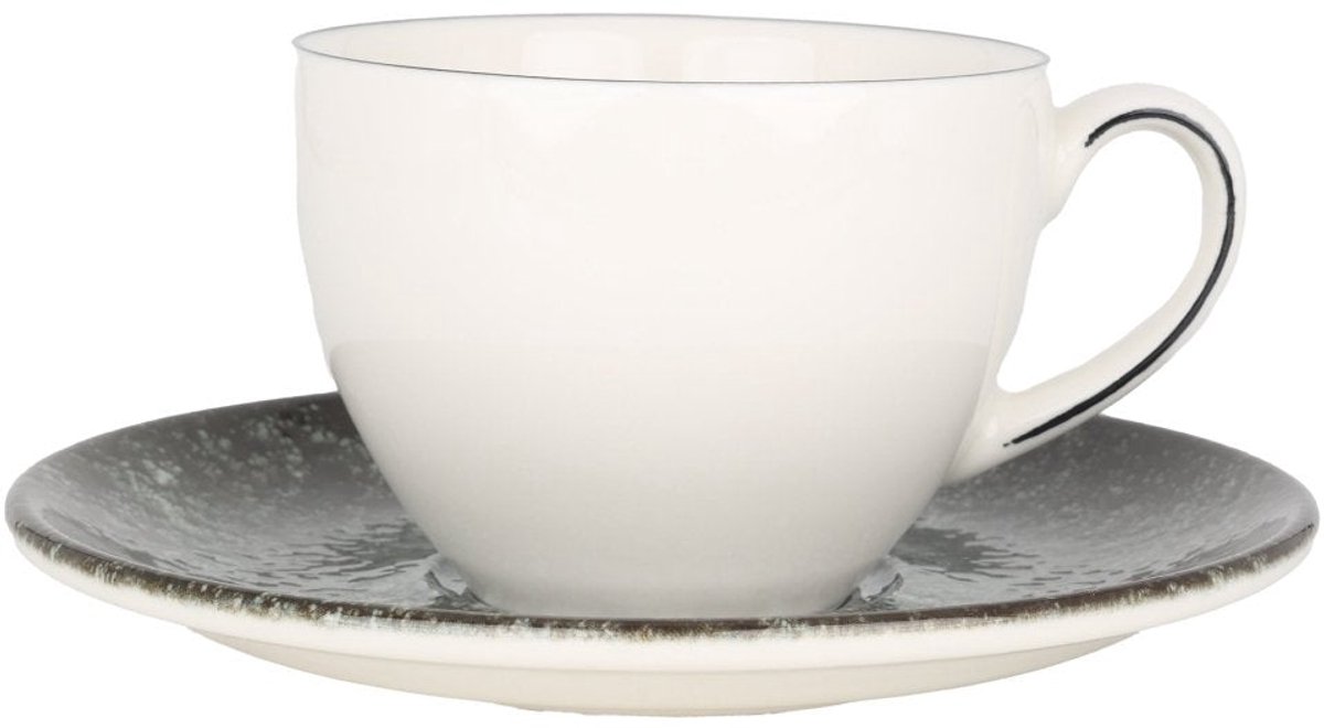 Bonna Cosmos - Thee kopjes & schotel - 230 cc - Porselein - set van 6