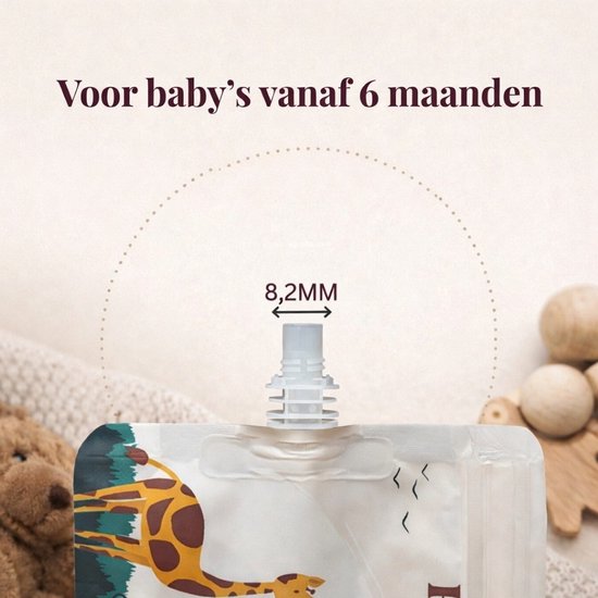 Haakaa Knijpzakken - 2 stuks | Siliconen herbruikbare zakjes | 170ml