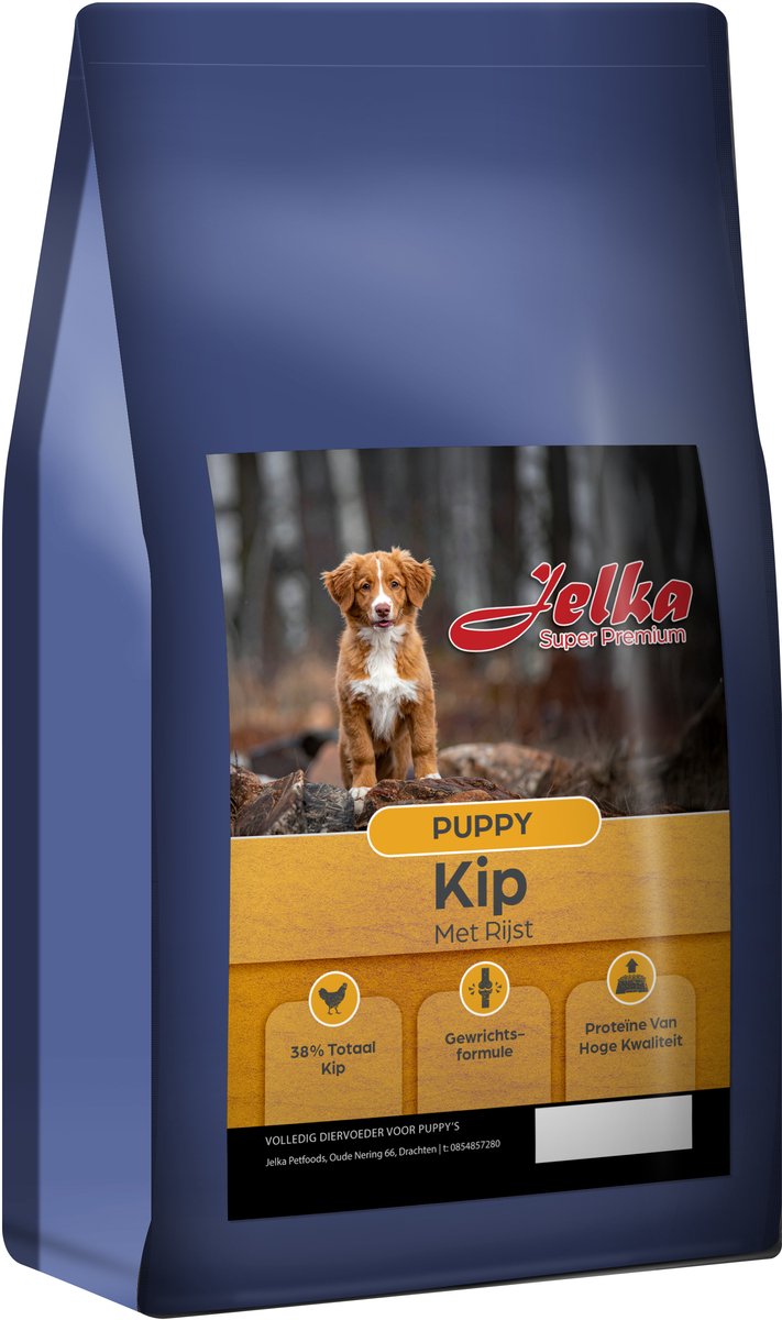 Jelka Jelka 12 KG hondenvoer puppy kip met rijst