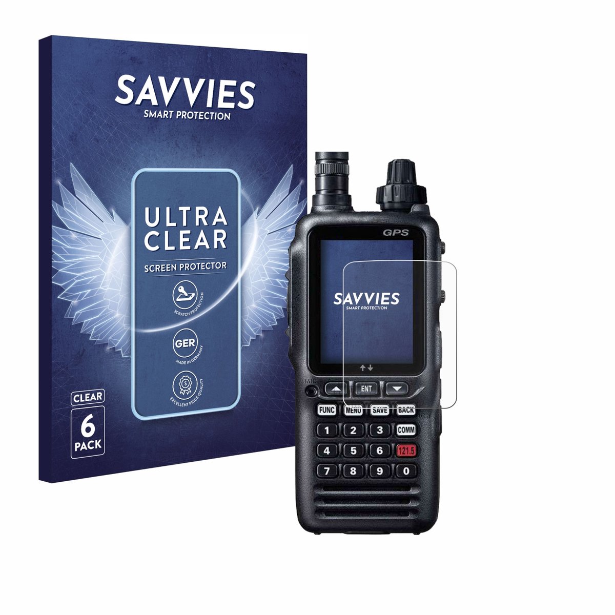 Savvies - Screenprotector voor Yaesu FTA-850L - Folie Beschermfolie transparant 6 Stuks