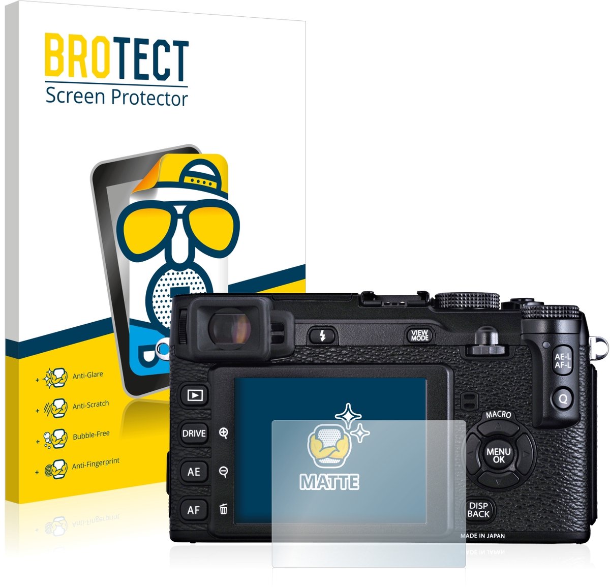 BROTECT - Screenprotector voor Fujifilm X-E1 - Folie Beschermfolie matte 2 Stuks