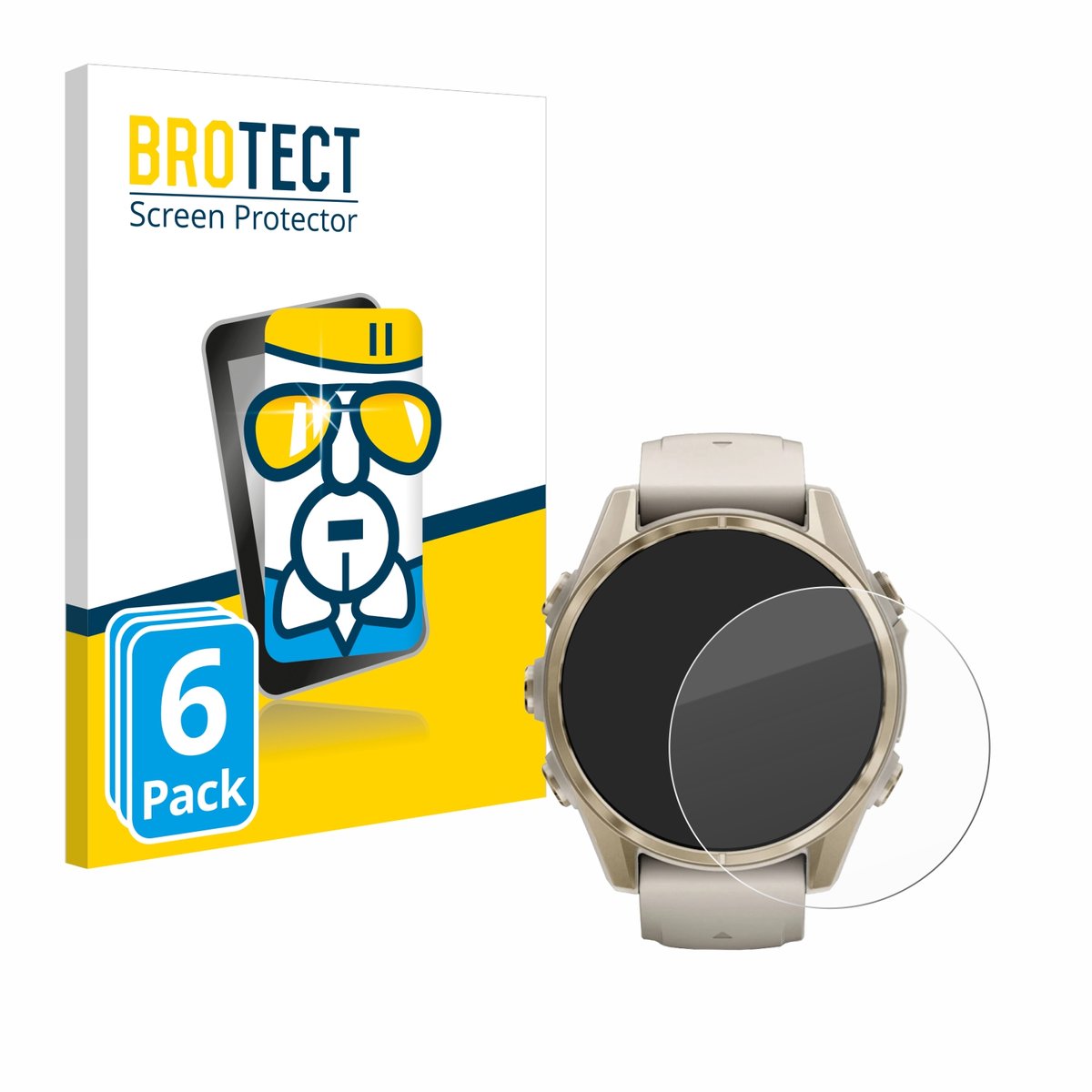 Screenprotector 6 Stuks voor Garmin Fenix 8 (43 mm) Beschermglas transparant