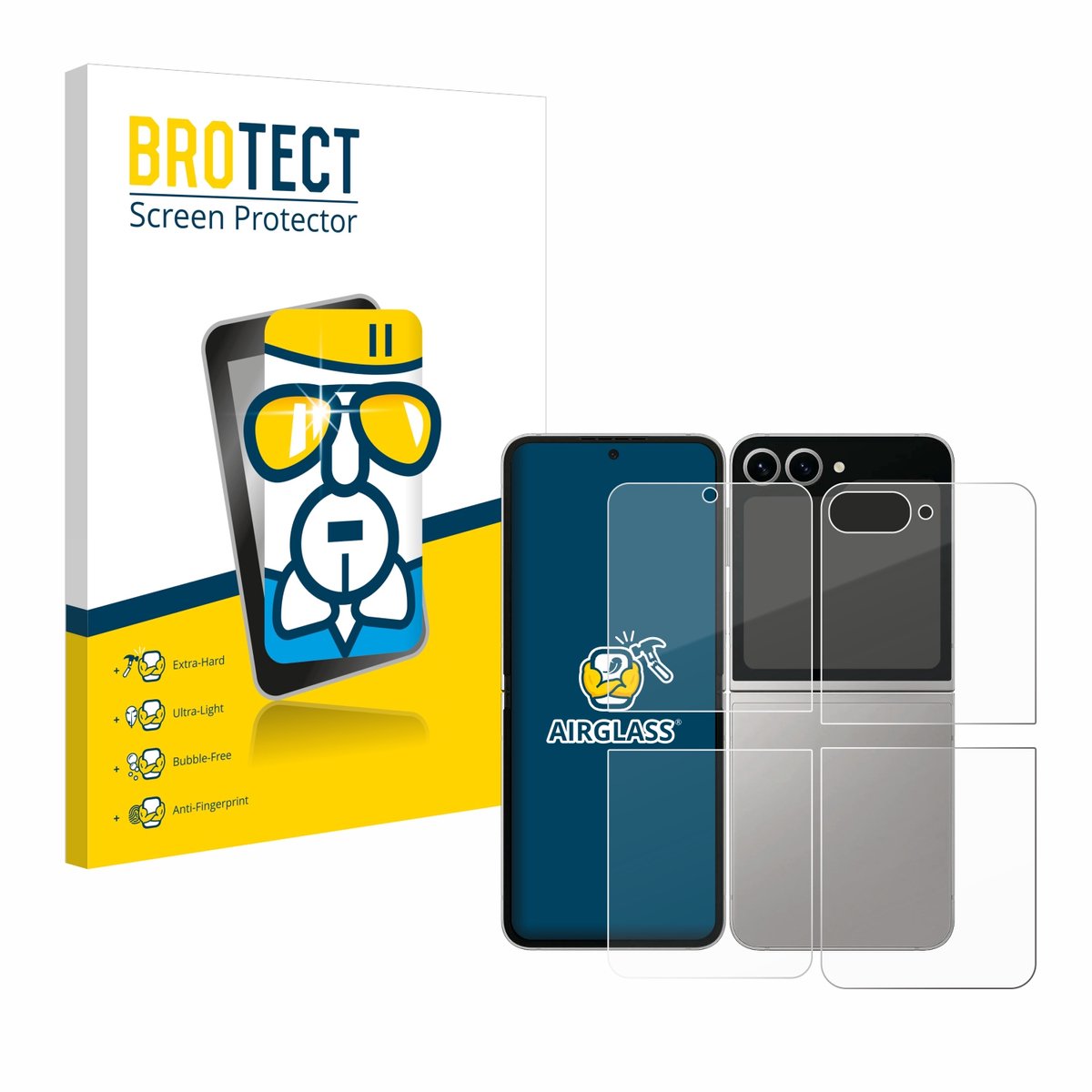 Screenprotector voor Samsung Galaxy Z Flip 6 (Voor+Achter) Beschermglas transparant