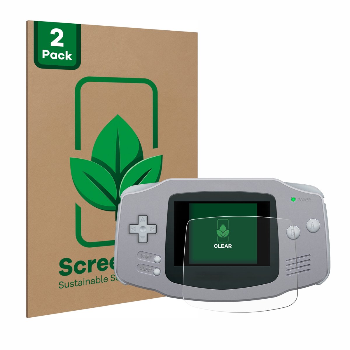 ScreenLeaf - Screenprotector voor Nintendo Gameboy Advance GBA - Duurzame schermbescherming Folie Beschermfolie transparant 2 Stuks