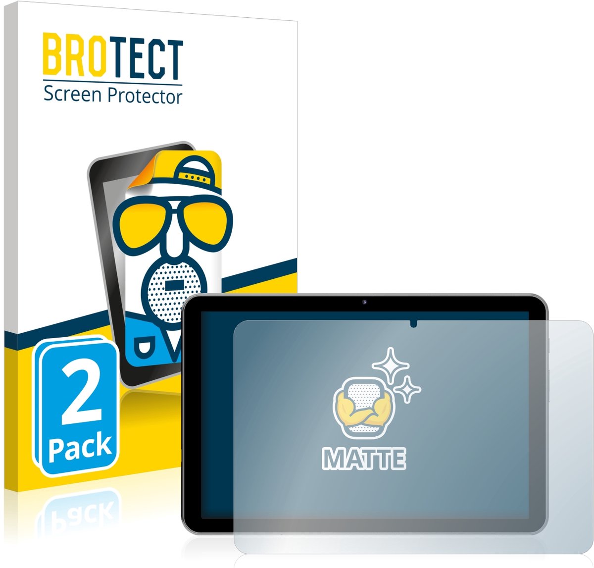 BROTECT - Screenprotector voor Peaq PET 1008 - Folie Beschermfolie matte 2 Stuks