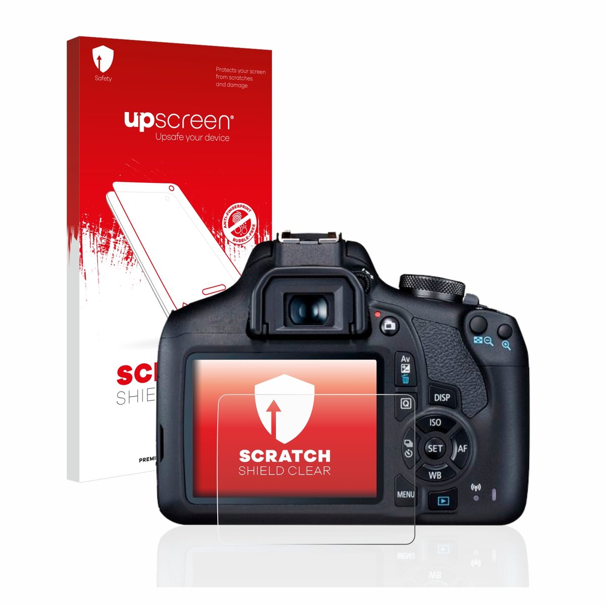 upscreen - Screenprotector voor Canon EOS 2000D - Folie Beschermfolie transparant