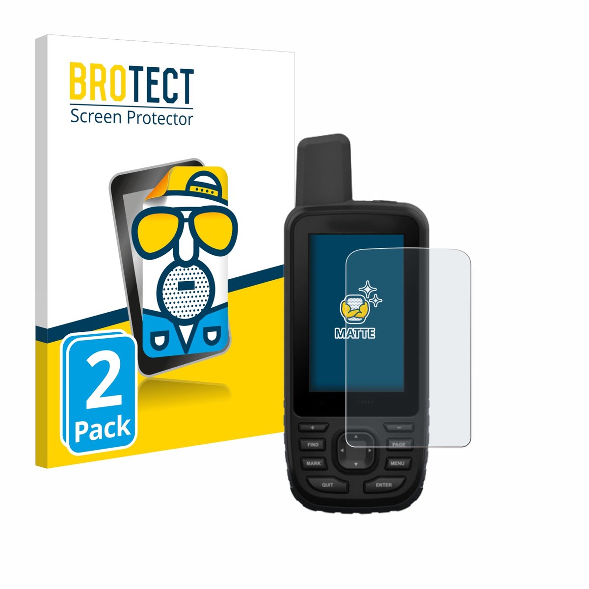 BROTECT - Screenprotector voor Garmin GPSMAP 66st - Folie Beschermfolie matte 2 Stuks