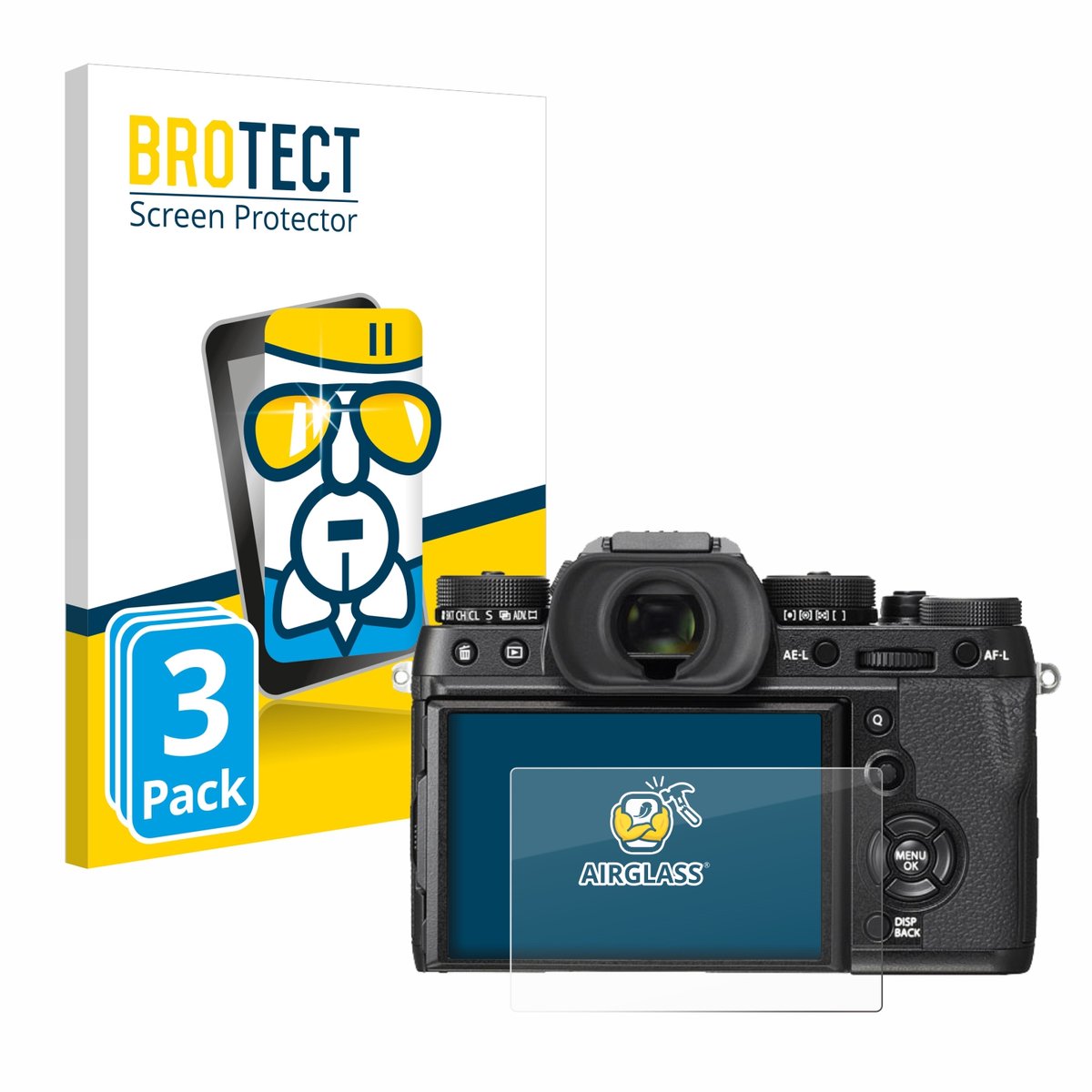 Screenprotector 3 Stuks voor Fujifilm X-T2 Beschermglas transparant