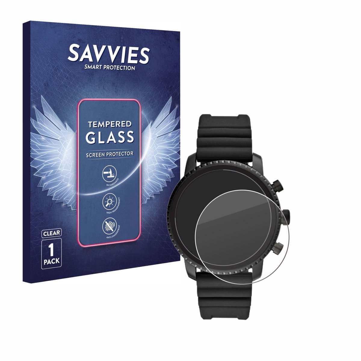 Savvies - Glas Screenprotector voor Fossil Q Explorist HR (4.Gen) - Gehard Beschermglas 9H
