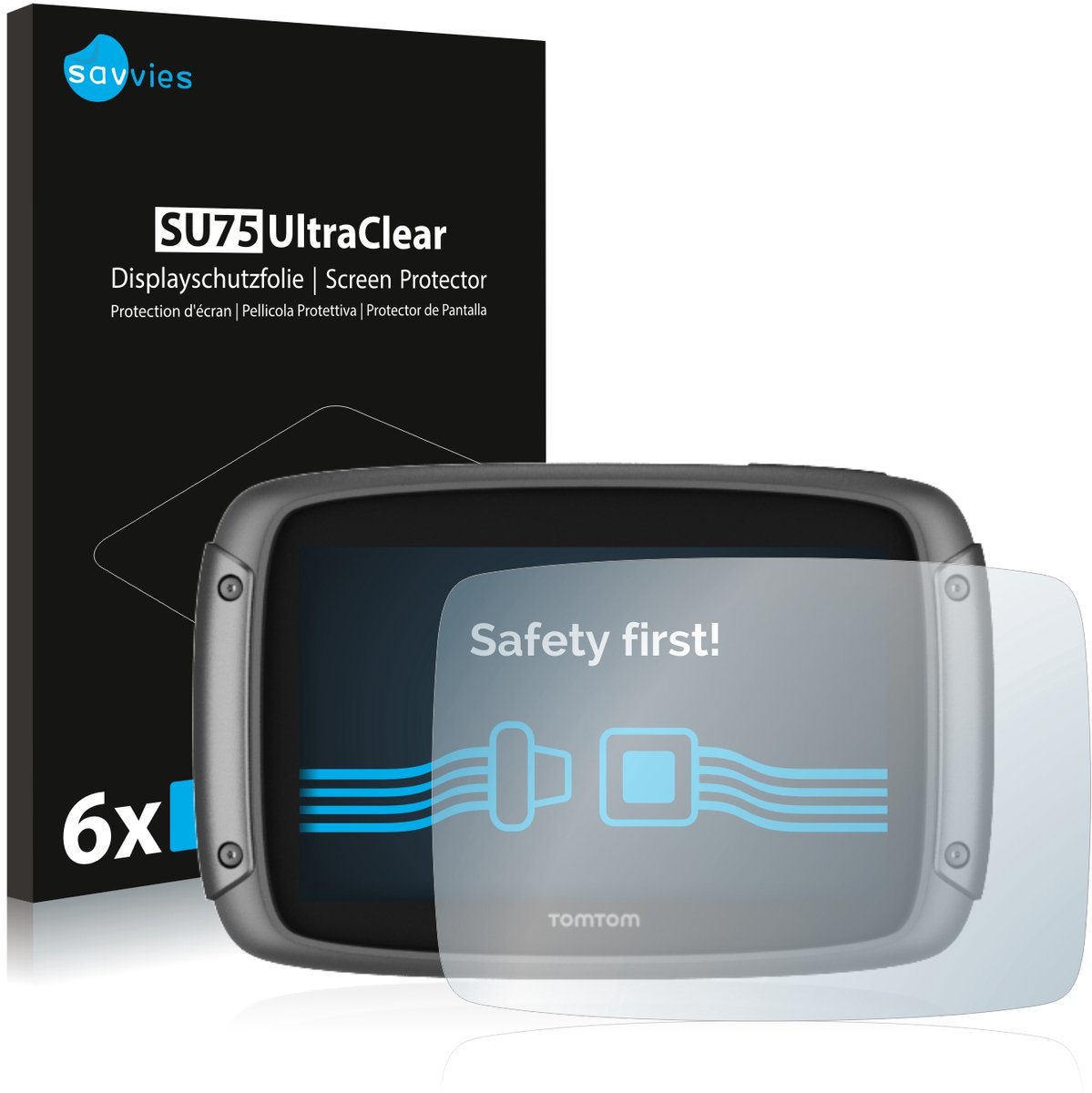 Savvies - Screenprotector voor TomTom Rider 500 - Folie Beschermfolie transparant 6 Stuks