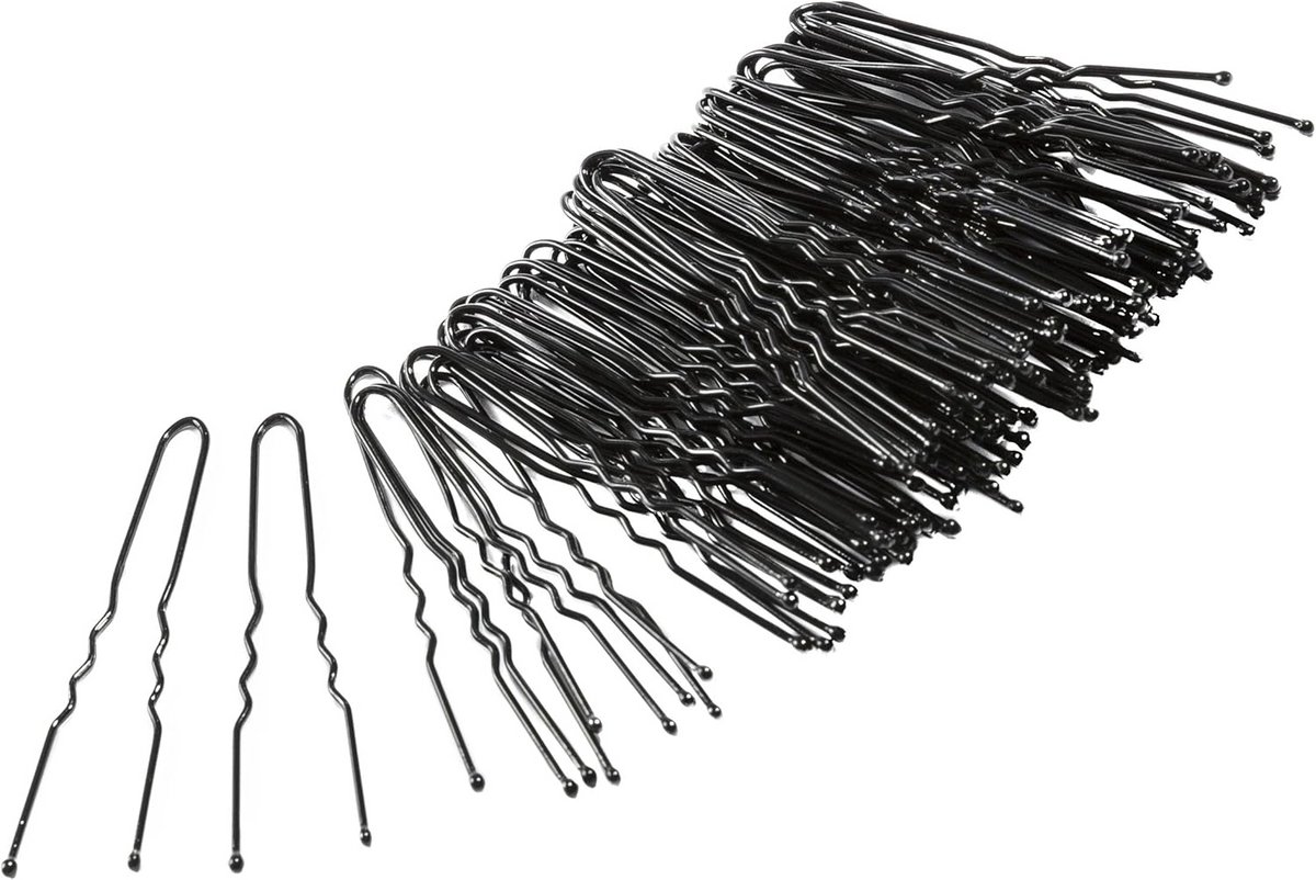 Grote zwarte haarspelden klemmen voor stevige knot 7 cm
