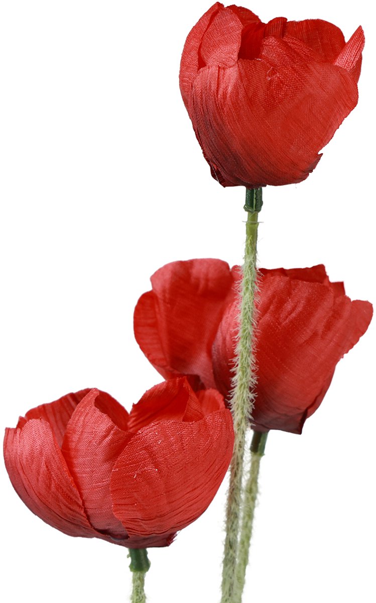 Kunstbloemen klaproos rood 50cm
