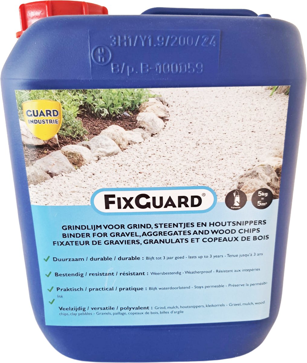 Fixguard 5kg - Grind lijm - Transparant - Waterdoorlatend - Fixeert grind, kiezel en houtsnippers