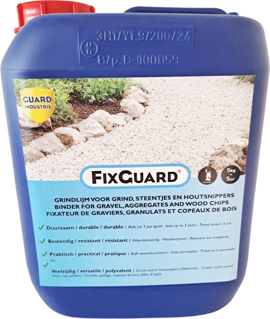 Fixguard 5kg - Grind lijm - Transparant - Waterdoorlatend - Fixeert grind, kiezel en houtsnippers