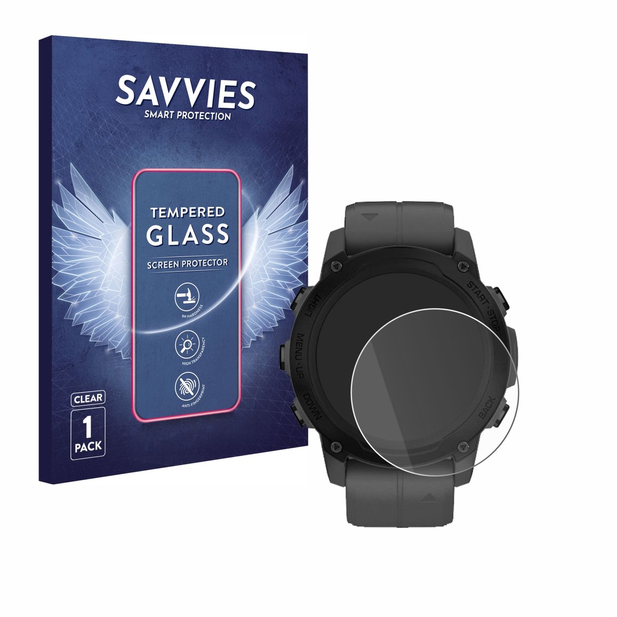 Savvies - Glas Screenprotector voor Garmin Descent G1 - Gehard Beschermglas 9H