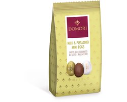 Domori Anthology Collection Paaseitjes – Milk Chocolate & Pistachio Mini Chocolate Eggs – Luxe Italiaanse Chocolade – 150g | Melk | Pistache chocolade eitjes
