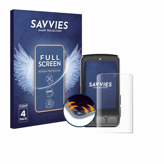 Savvies - Screenprotector voor Wahoo Elemnt Roam 3 - Folie Beschermfolie transparant volledig dekking 4 Stuks