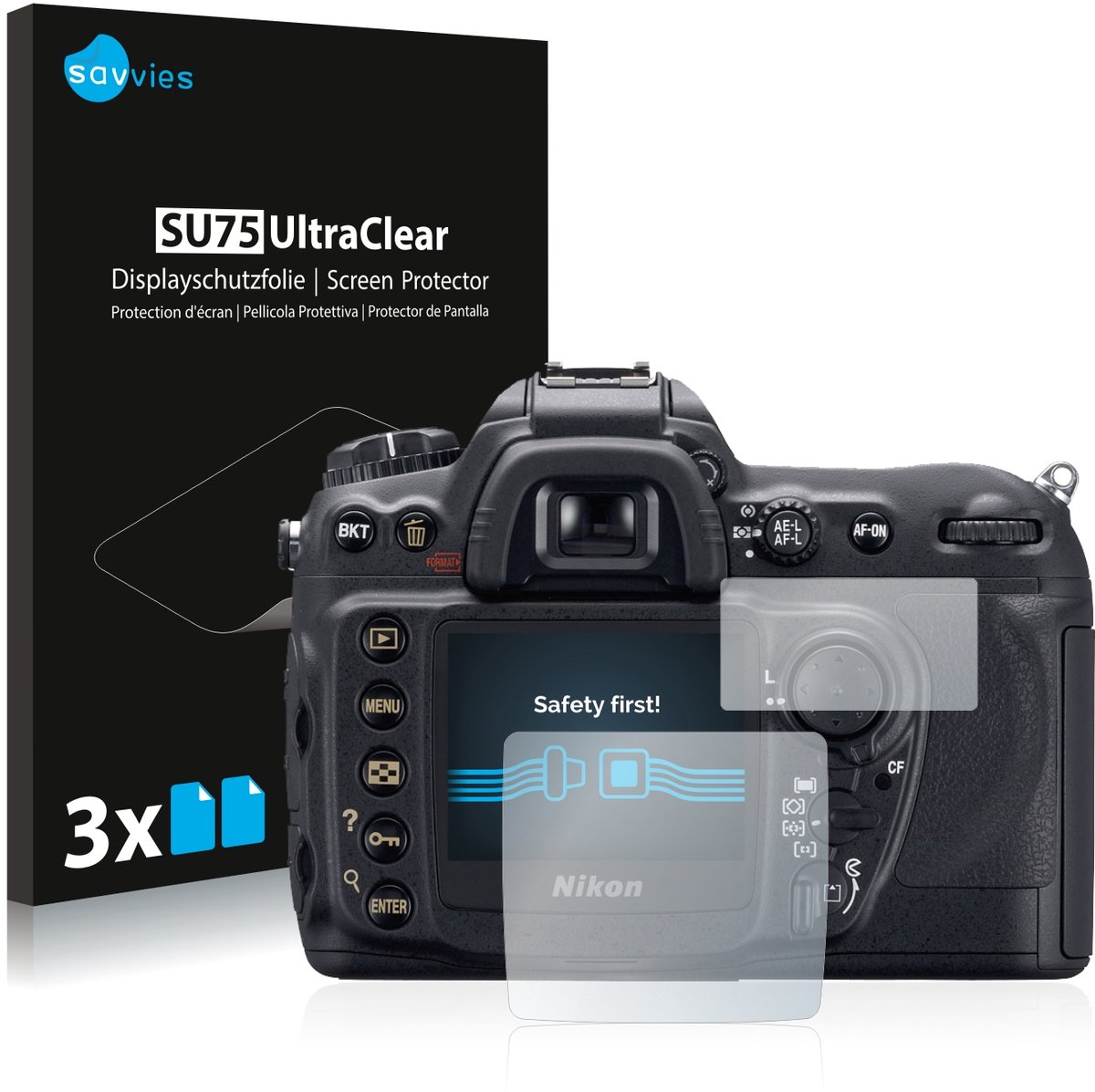 Savvies - Screenprotector voor Nikon D200 - Folie Beschermfolie transparant 6 Stuks