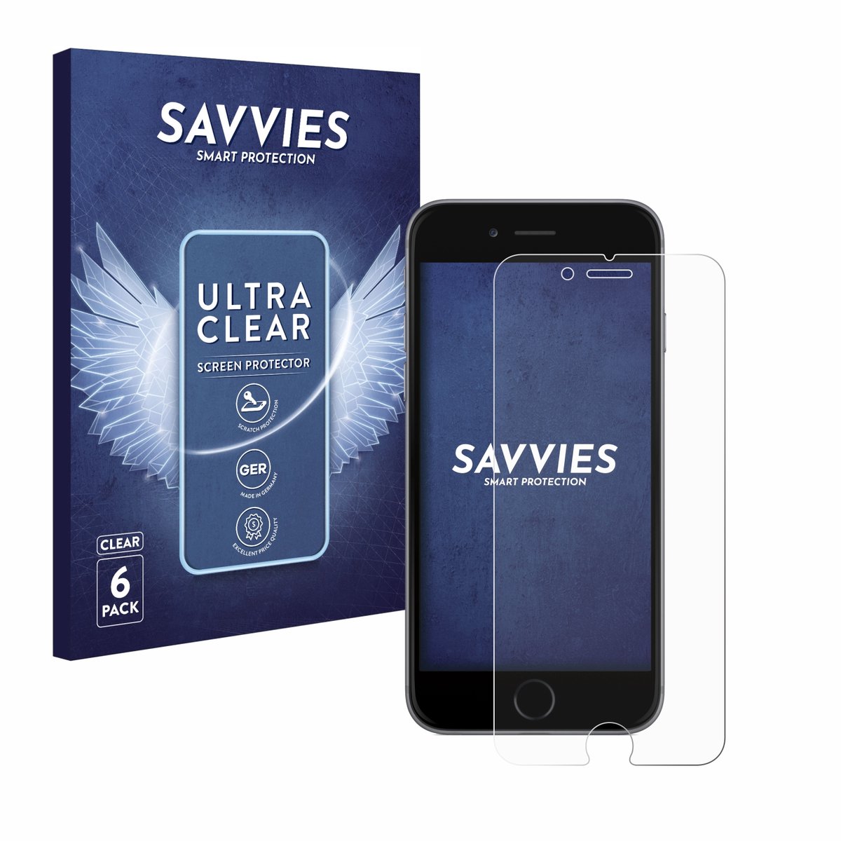 Savvies - Screenprotector voor Apple iPhone 6 / 6S - Folie Beschermfolie transparant 6 Stuks
