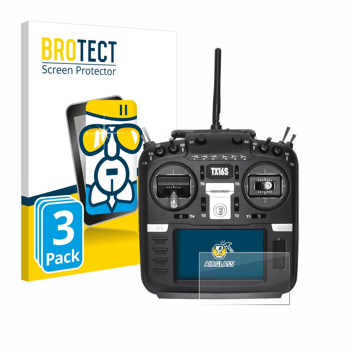 Screenprotector 3 Stuks voor Radiomaster TX16S Beschermglas transparant