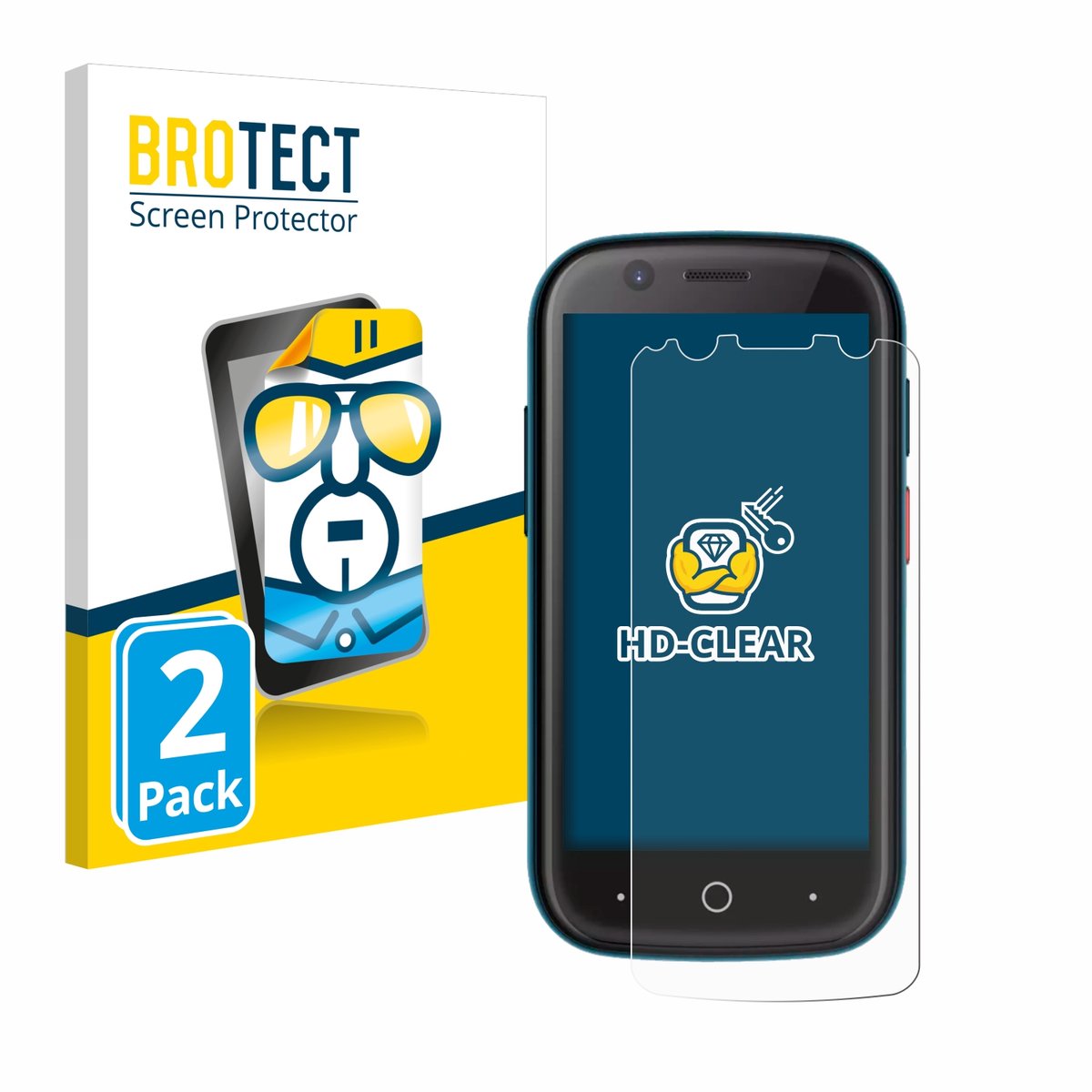 BROTECT - Screenprotector voor Unihertz Jelly 2 - Folie Beschermfolie transparant 2 Stuks