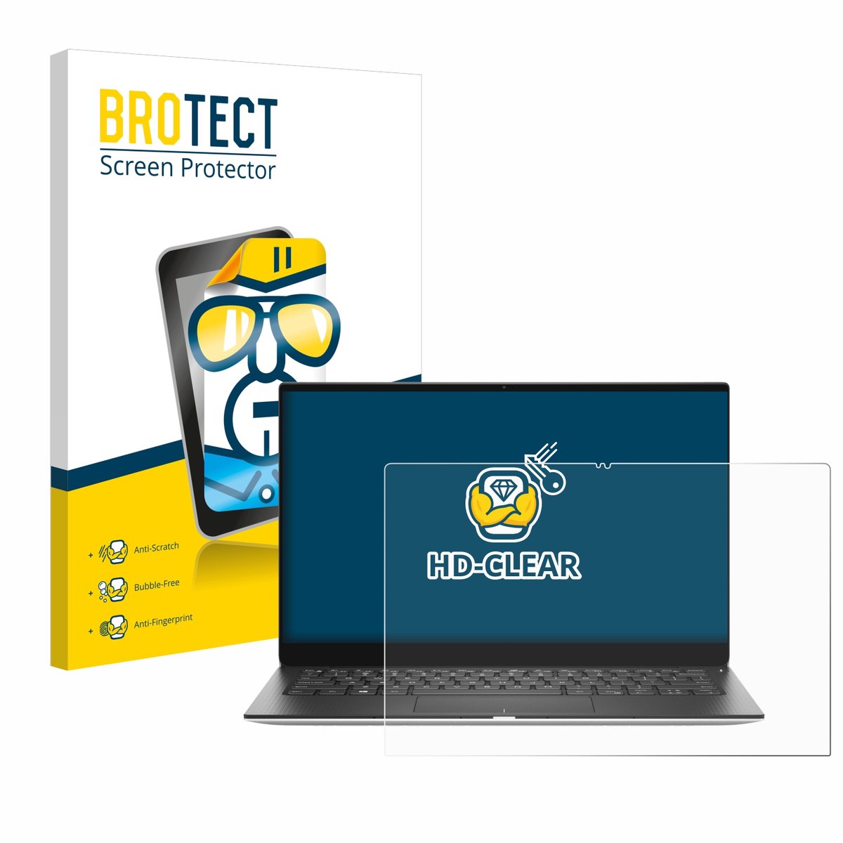 BROTECT - Screenprotector voor Dell XPS 13 9310 2-in-1 - Folie Beschermfolie transparant