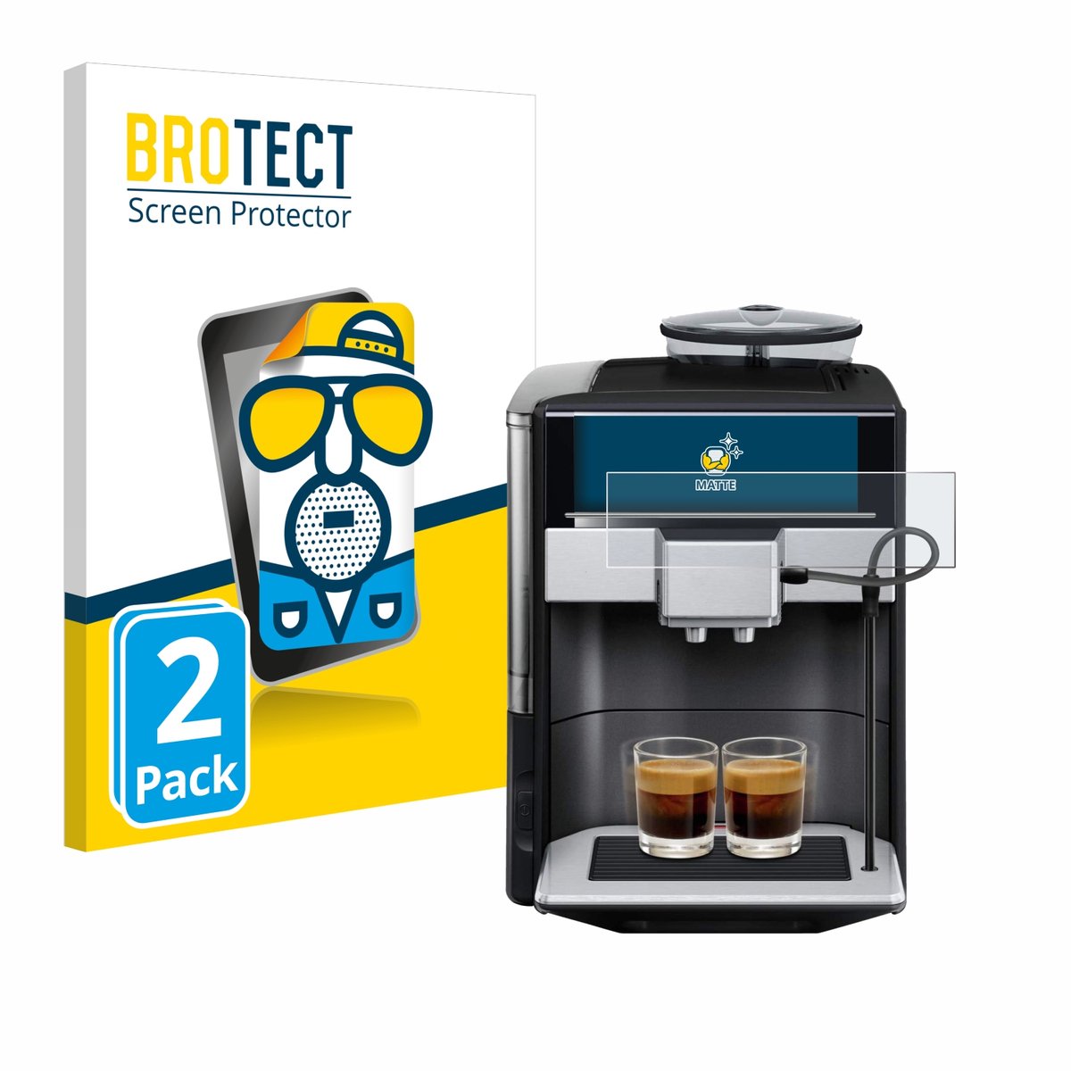 BROTECT - Screenprotector voor Siemens EQ.6 plus s700 - Folie Beschermfolie matte 2 Stuks