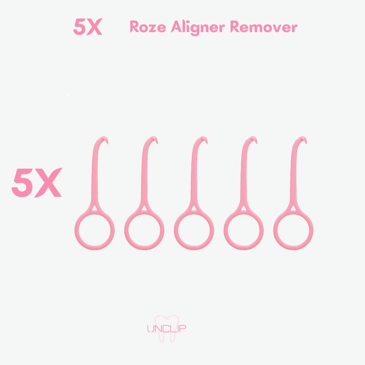 Unclip® 5X Roze Aligner Remover Hulpmiddel Haakje Nachtbeugel Knarsbitje Beugel Invisalign Orthodontische remover