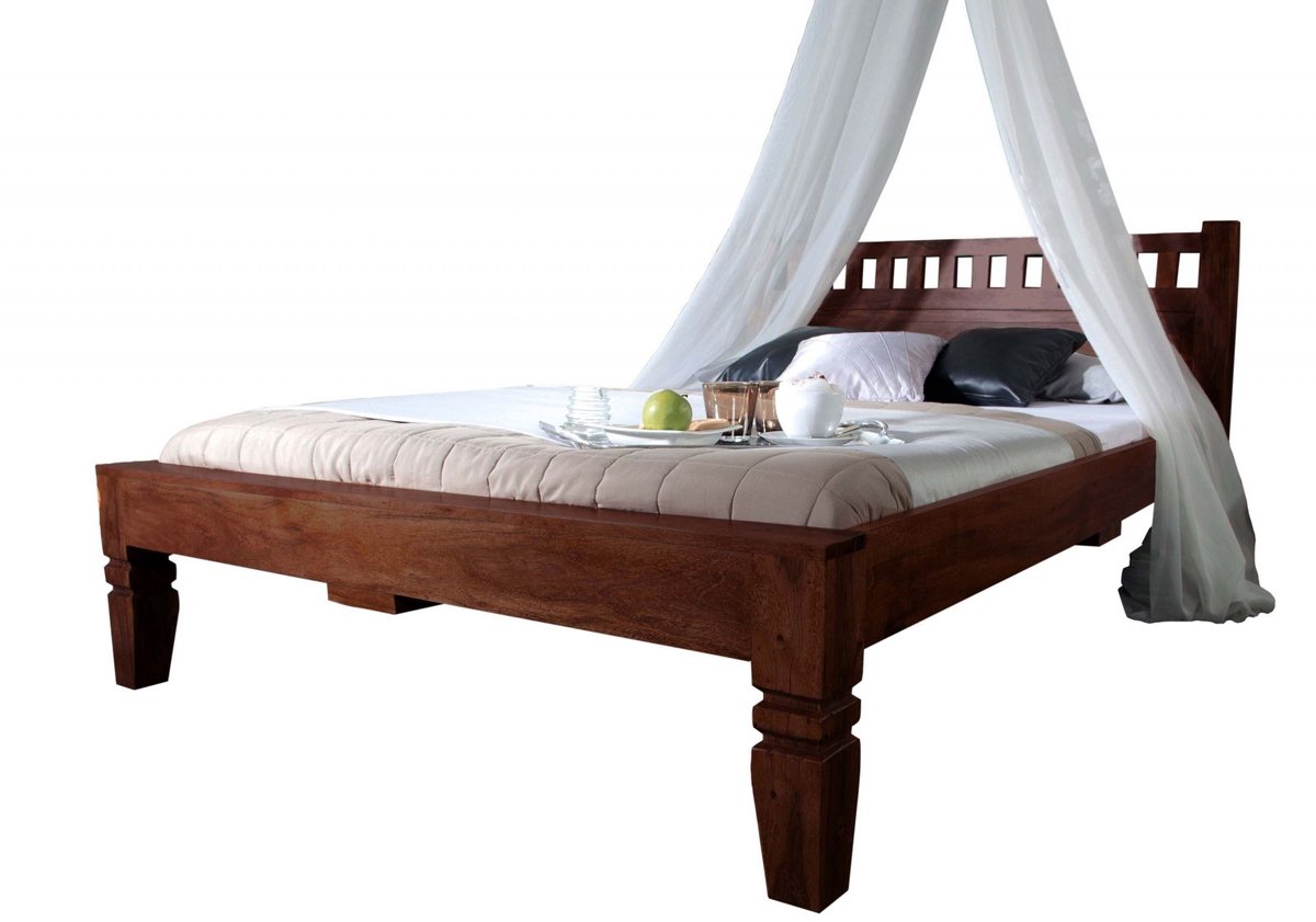 MASSIVMOEBEL24 .DE bed OXFORD #231 donkerbruin massief hout 200 x 200 cm