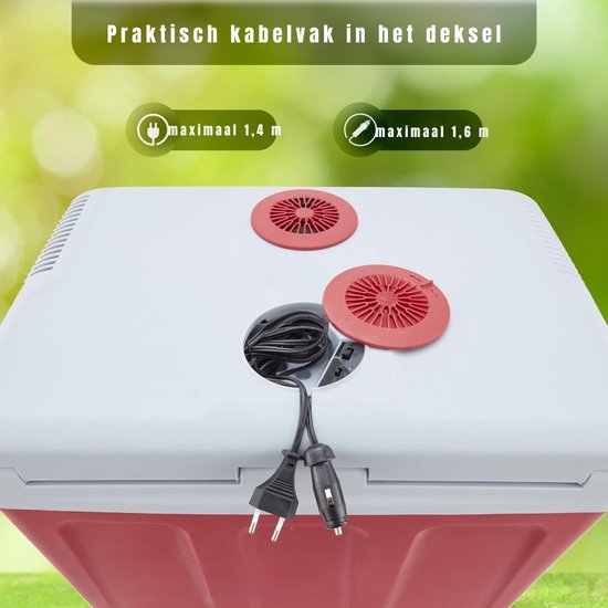 Nexvo®Elektrische Koelbox - 40 Liter Koelbox Elektrisch 12V 230 Volt - Koelbox Auto - Rood - 57cm x 40cm x 42cm van Merkloos — afbeelding 5