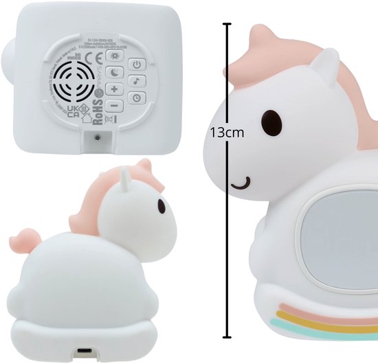 Mary's Siliconen LED-nachtlampje met wekker, Unicorn rocking horse, zacht, voor de kinderkamer, USB RGB-lampje van Mary's — afbeelding 5