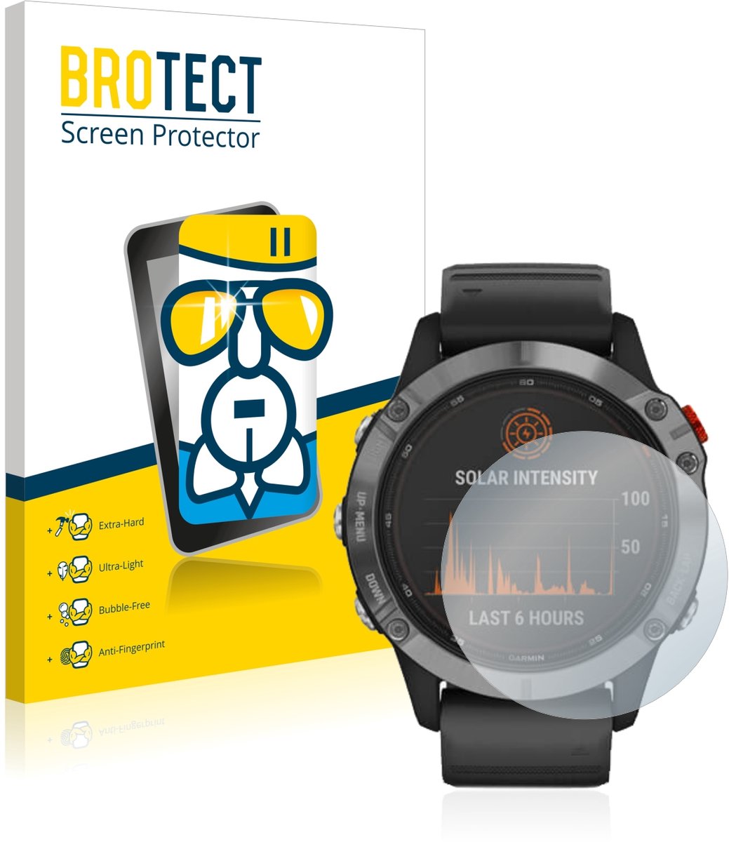 Screenprotector voor Garmin Fenix 6 Solar Beschermglas transparant