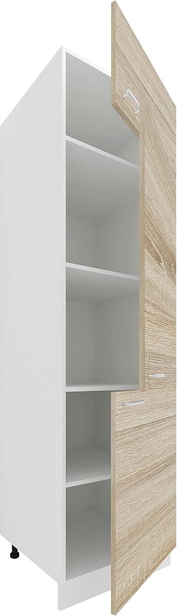 Hoge Keukenkast 60 cm Breed Wit/Sonoma-eik Stijlvolle Opbergruimte