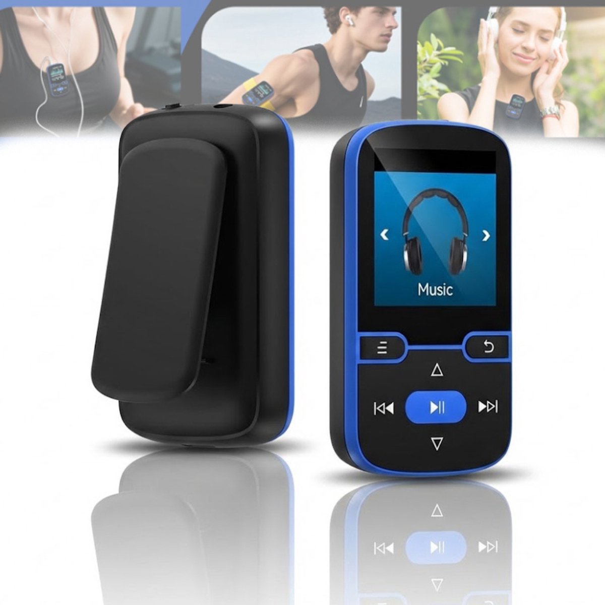 NBAP® MP3 Speler Bluetooth - FM-Radio - Zwart en Blauw