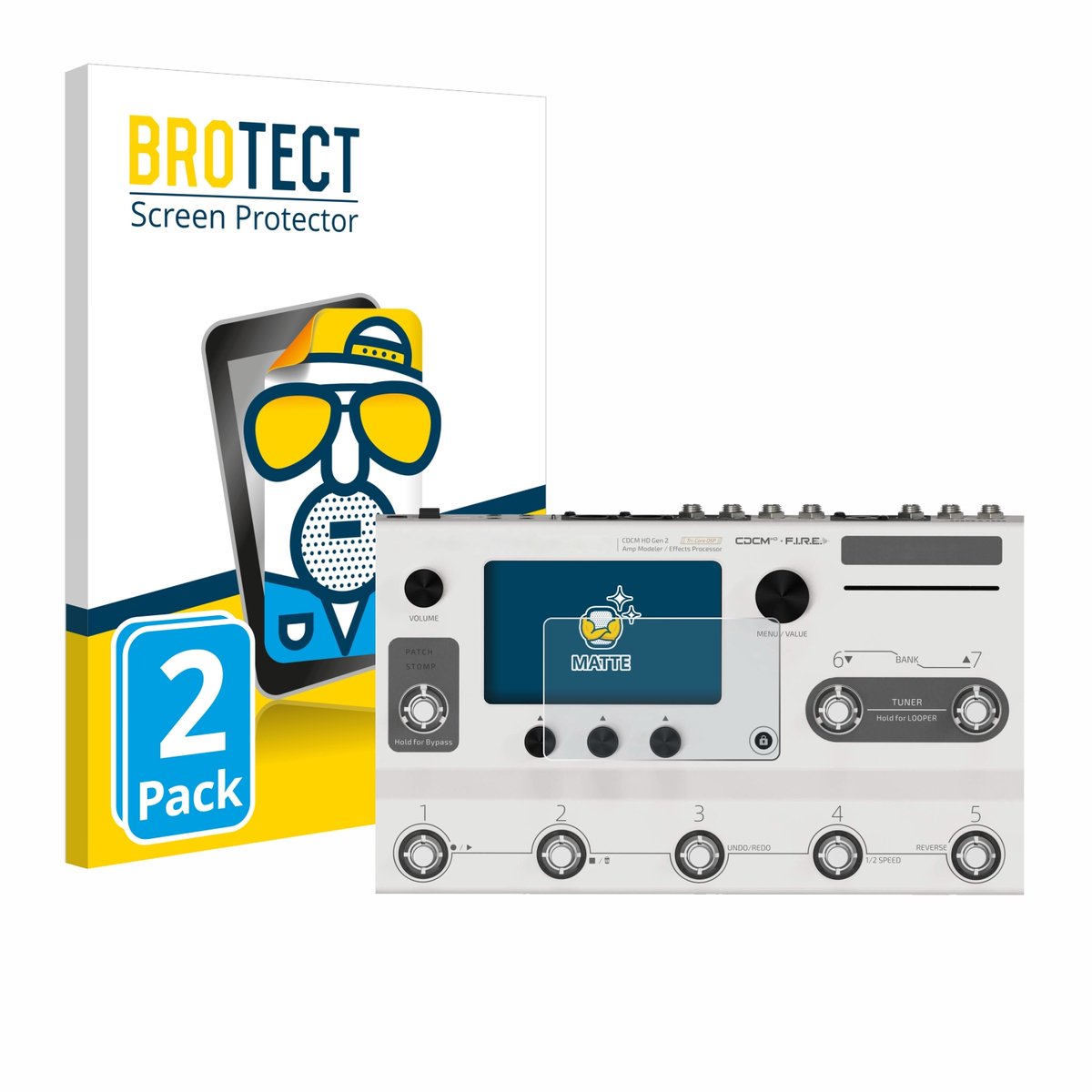 BROTECT - Screenprotector voor Hotone Ampero II Stage - Folie Beschermfolie matte 2 Stuks