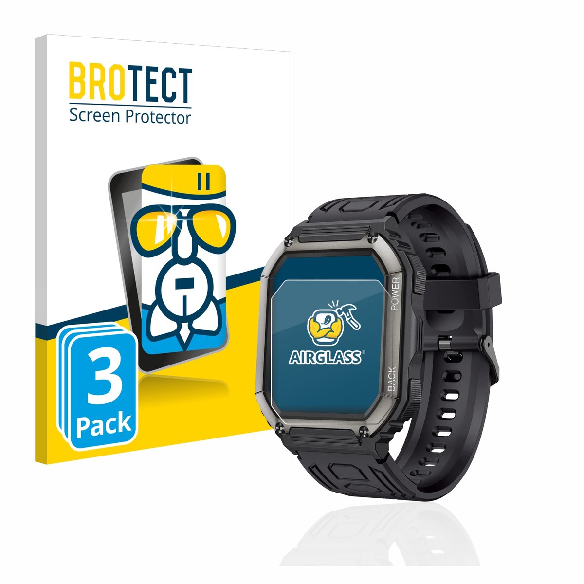 Screenprotector 3 Stuks voor Pasonomi KR06 1,8" Beschermglas transparant