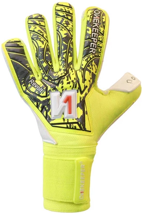 Onekeeper revolt keeperhandschoenen in de kleur geel.