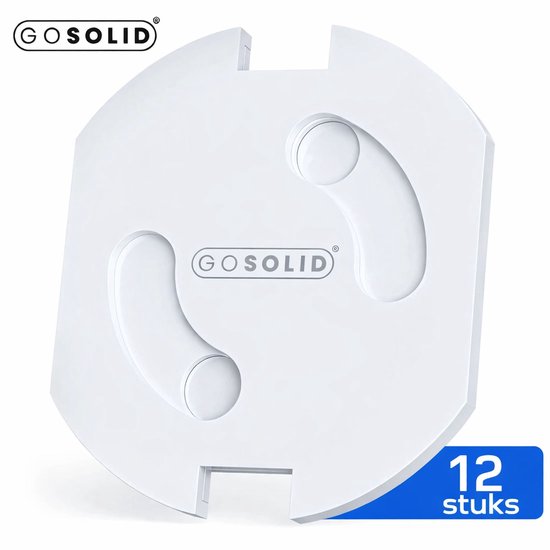 Witte GOSOLID stopcontactbeveiliging, 12 stuks.