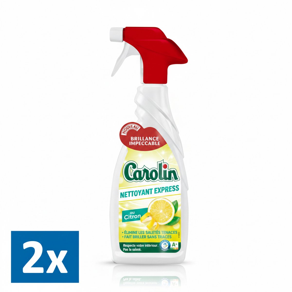 2 x Nettoyant Ménager Cuisine Express Citron CAROLIN 650ml – Keukenreiniger – Ontvetter – Fris Citroengeur