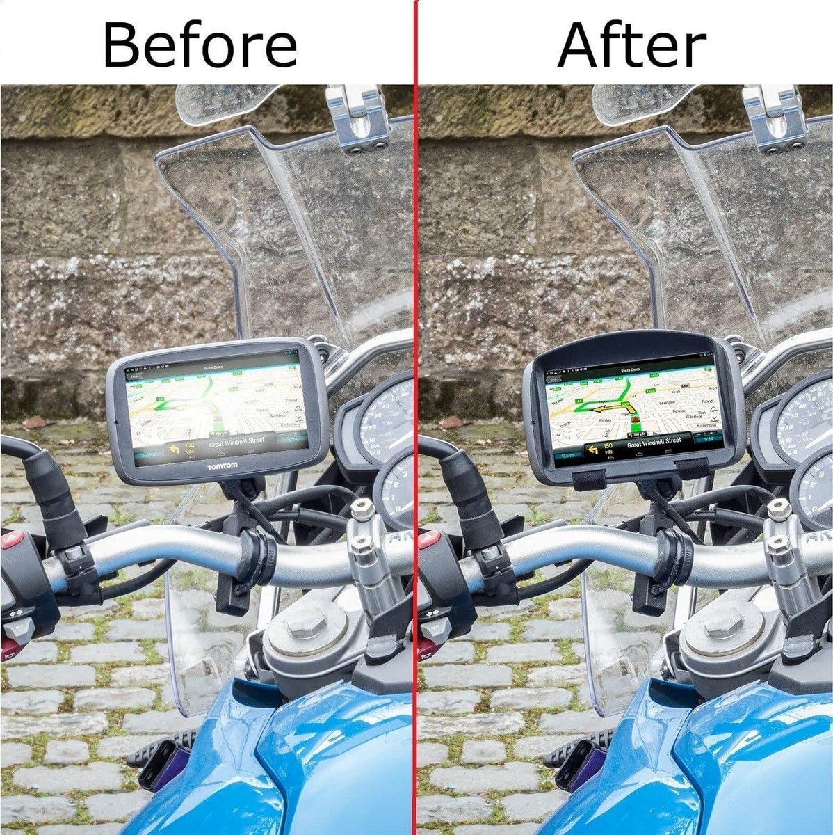 Allecto- Zonnescherm Vizier Motorfiets GPS - Garmin Zumo Compatibel - Voor 350 340 390 - Zwart - Bescherming tegen Zonlicht - Geschikt voor Veel Modellen.