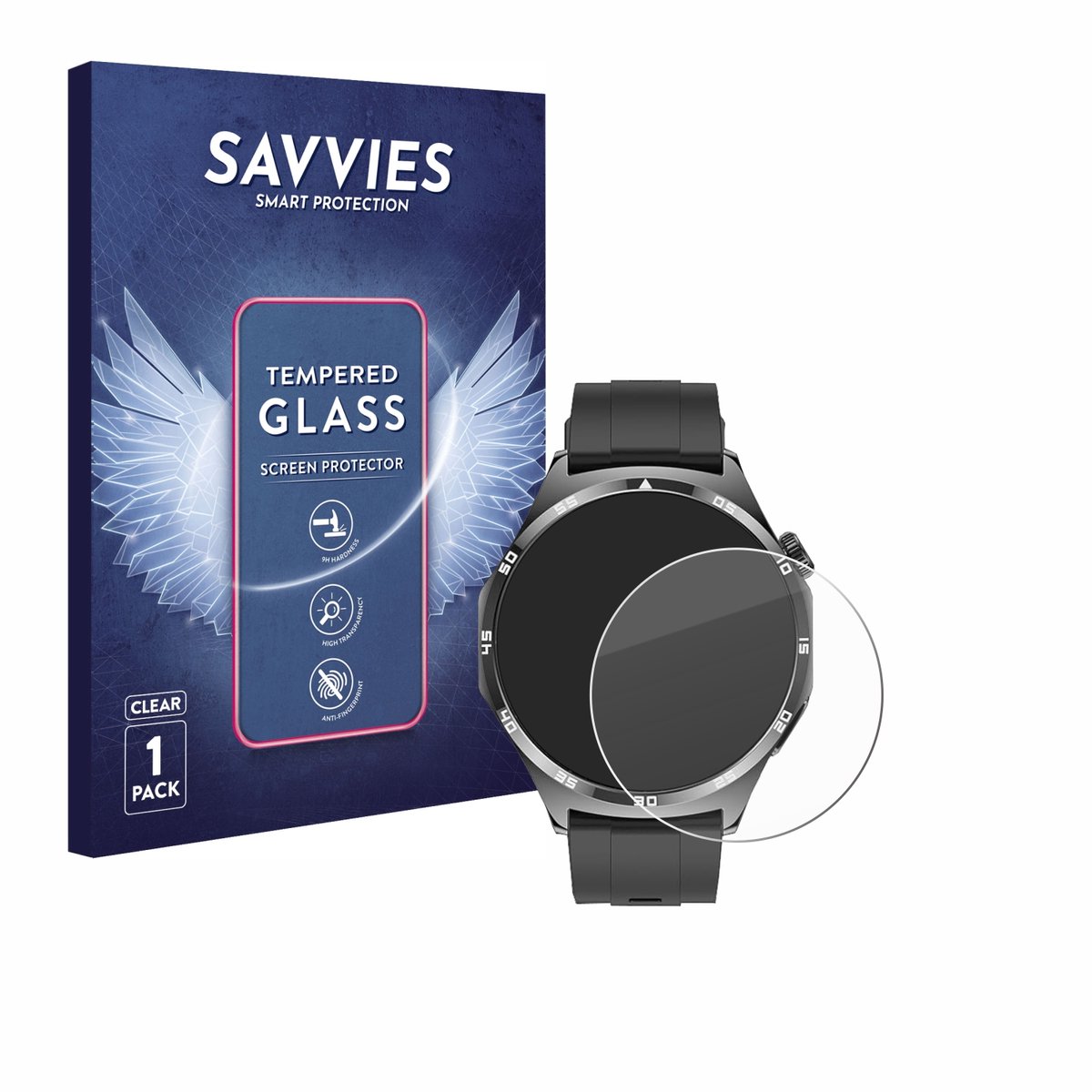 Savvies - Glas Screenprotector voor Marsyu MT300 1.43" - Gehard Beschermglas 9H