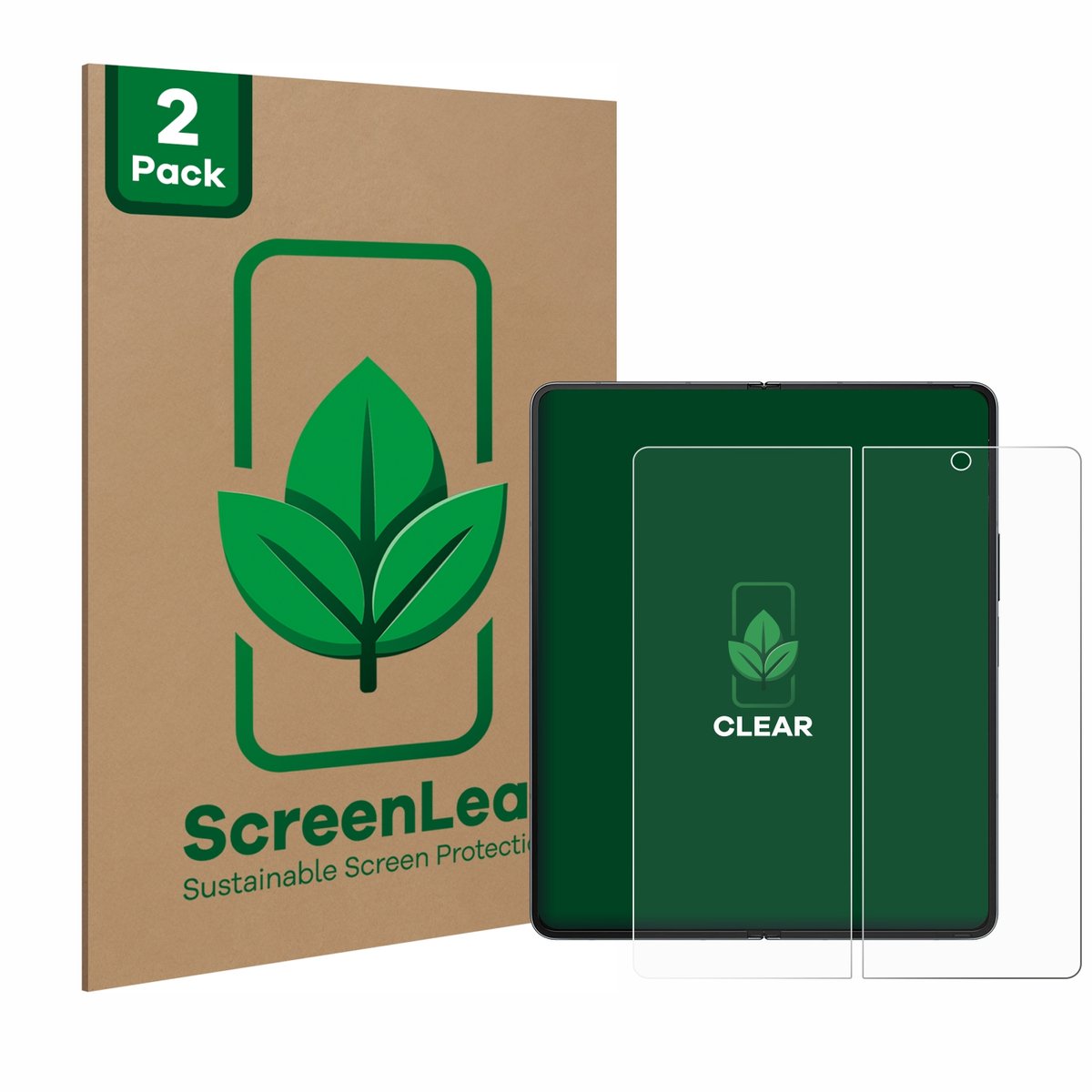 2 Stuks Screenprotector voor Samsung Galaxy Z Fold 4 (Inner display) - Hoogwaardige Beschermfolie transparant