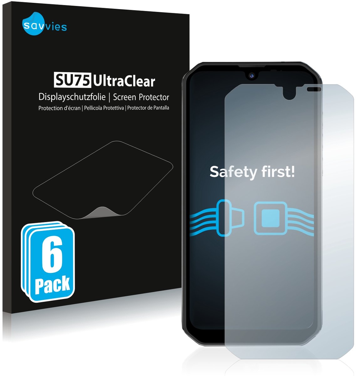 Savvies - Screenprotector voor Blackview BV9900 - Folie Beschermfolie transparant 6 Stuks